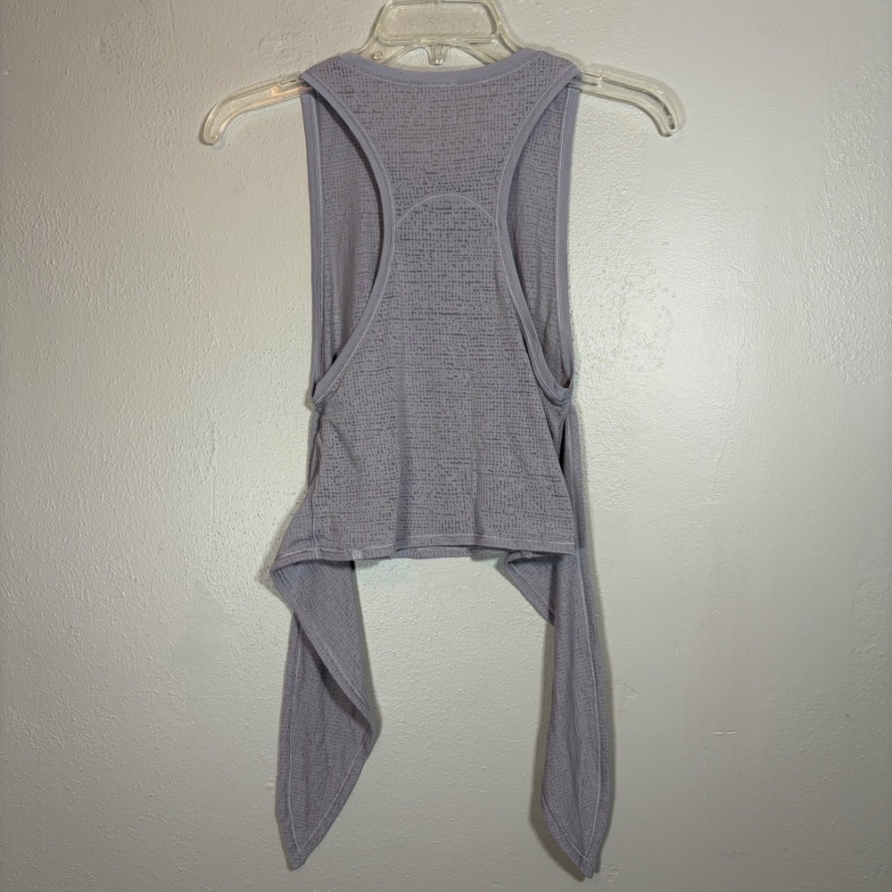 Lululemon‎ Women Purple Tie Side Racerback Yoga Tank Top Textured Print Small